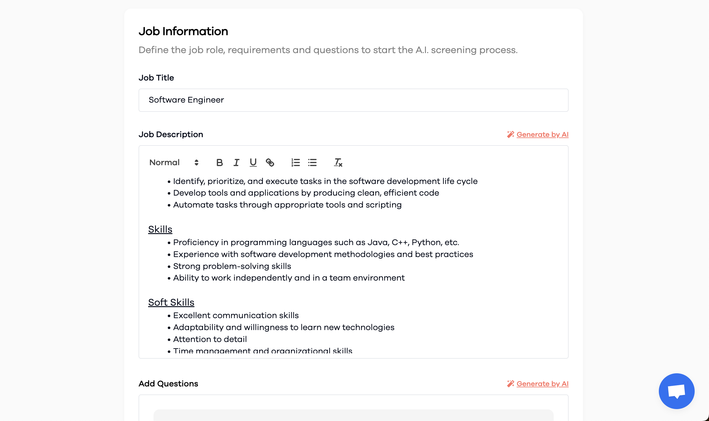 Petrova AI 4 - AI generated job descriptions